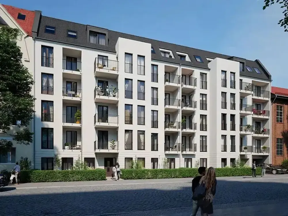 Erstbezug/Neubau: Helle 2-Zimmer-Neubauwohnung mit Südwest-Balkon und Eichenparkett