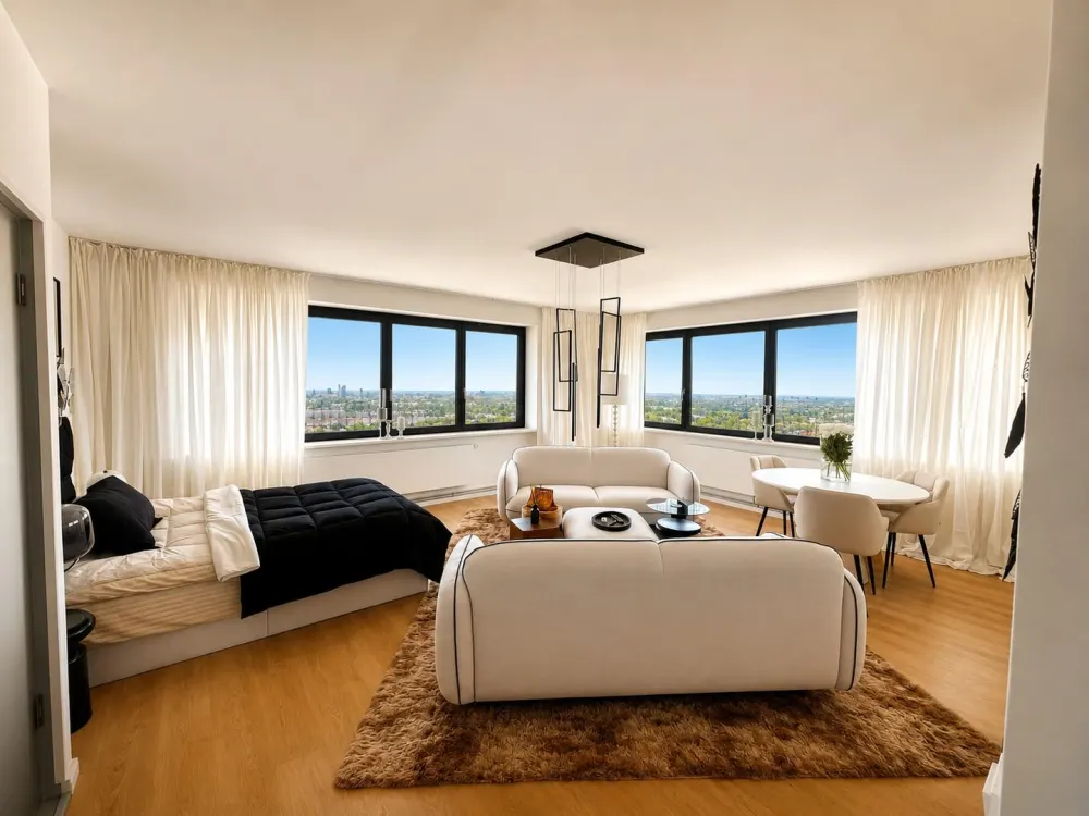 Fully furnished high-rise residence, 29F/ W1, panoramic views over Hamburg