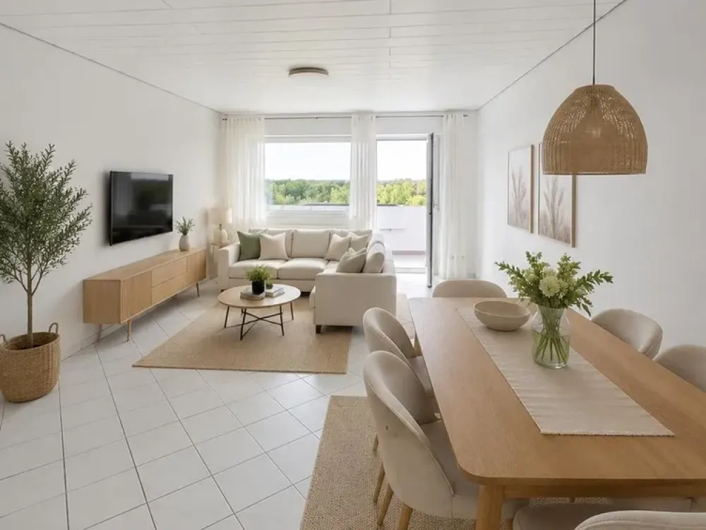 Renovated Dream Home with Lake View: 87 m² 3-Room Apartment incl. Fitted Kitchen & Balcony