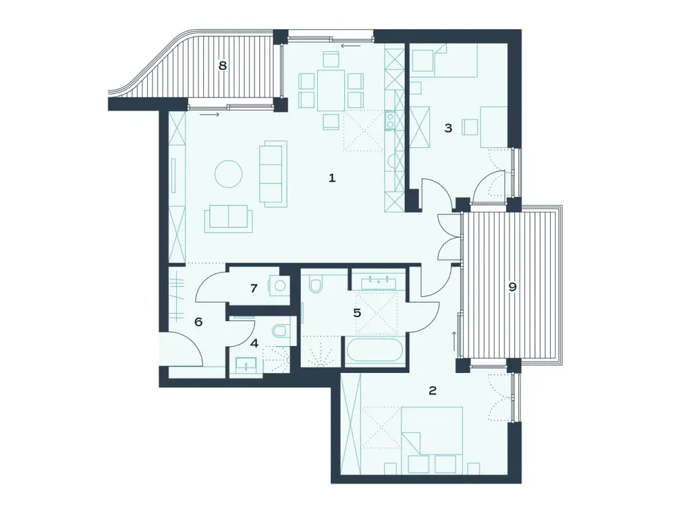 Luxuriöse 3-Zimmer-Wohnung in Villa Bellagio an der Dahme