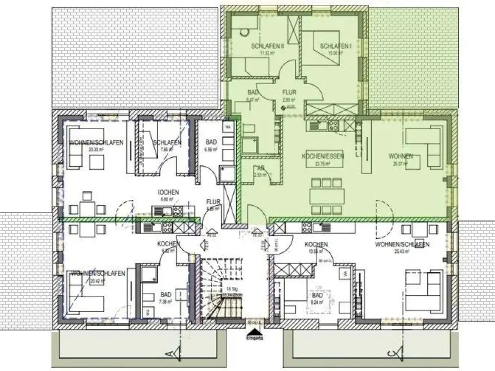 Modern apartment in the countryside in a great courtyard community