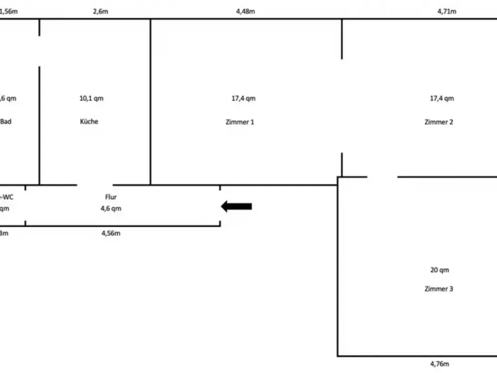 Modernisierte 3-Zimmer-Altbauwohnung | 78 m² | EBK | Gäste-WC