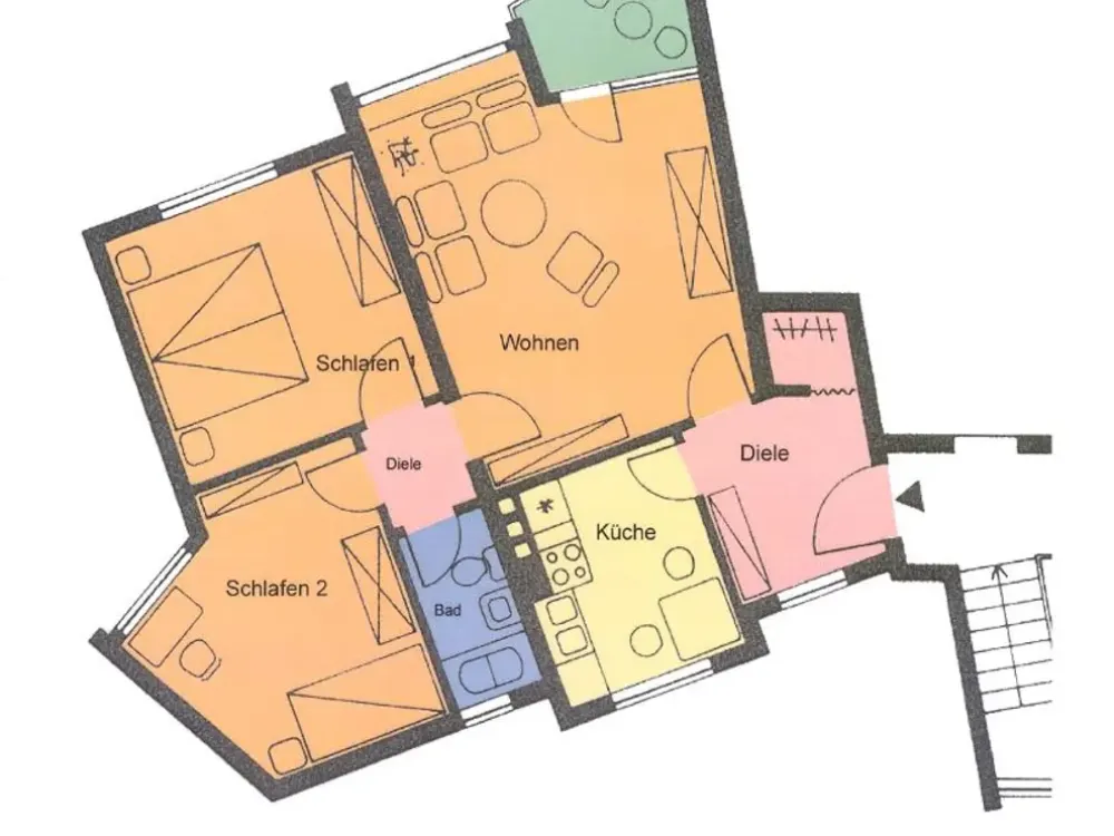 Freundliche 3-Zimmer-Wohnung im 1. Obergeschoss