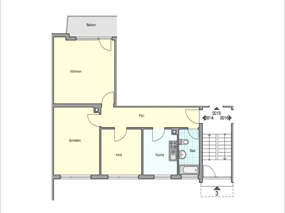 Einladende 3-Zimmer Wohnung mit Balkon! - OHNE Stellplatz