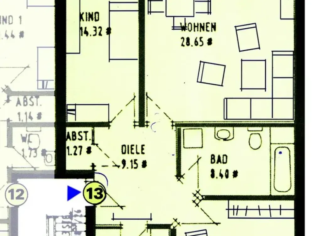 Beautiful 3-Room Apartment with Balcony/Fitted Kitchen/2 Parking Spaces in the Center of Lilienthal