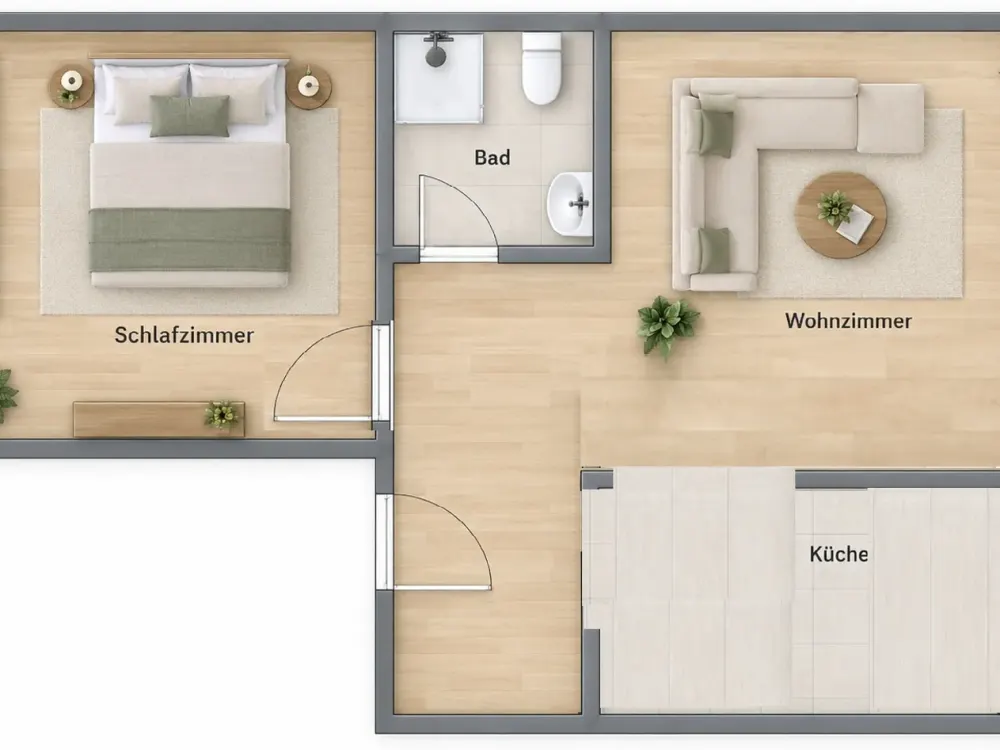 Beautiful 2-Room Apartment, Bedroom Facing the Courtyard in Neustadt-Neuschönefeld
