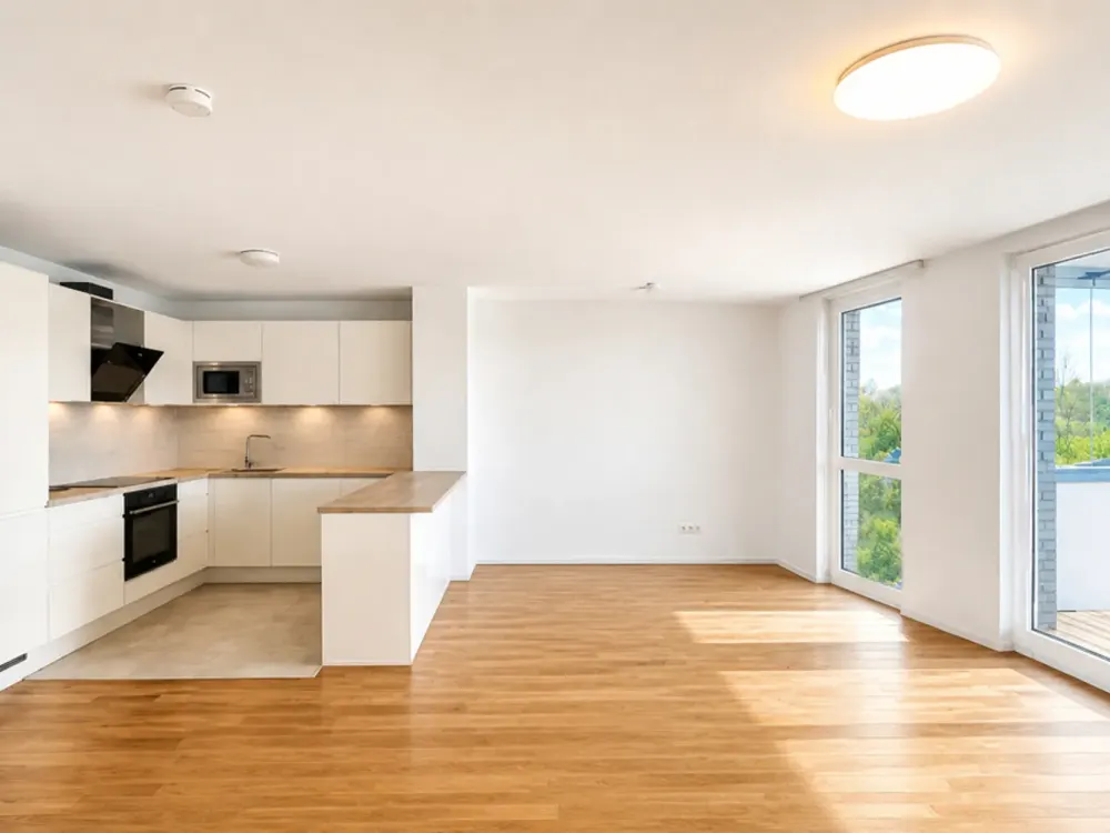 Vier Zimmer in Riedberg: Moderne Wohnung mit Balkon und weitem Blick ins Grüne