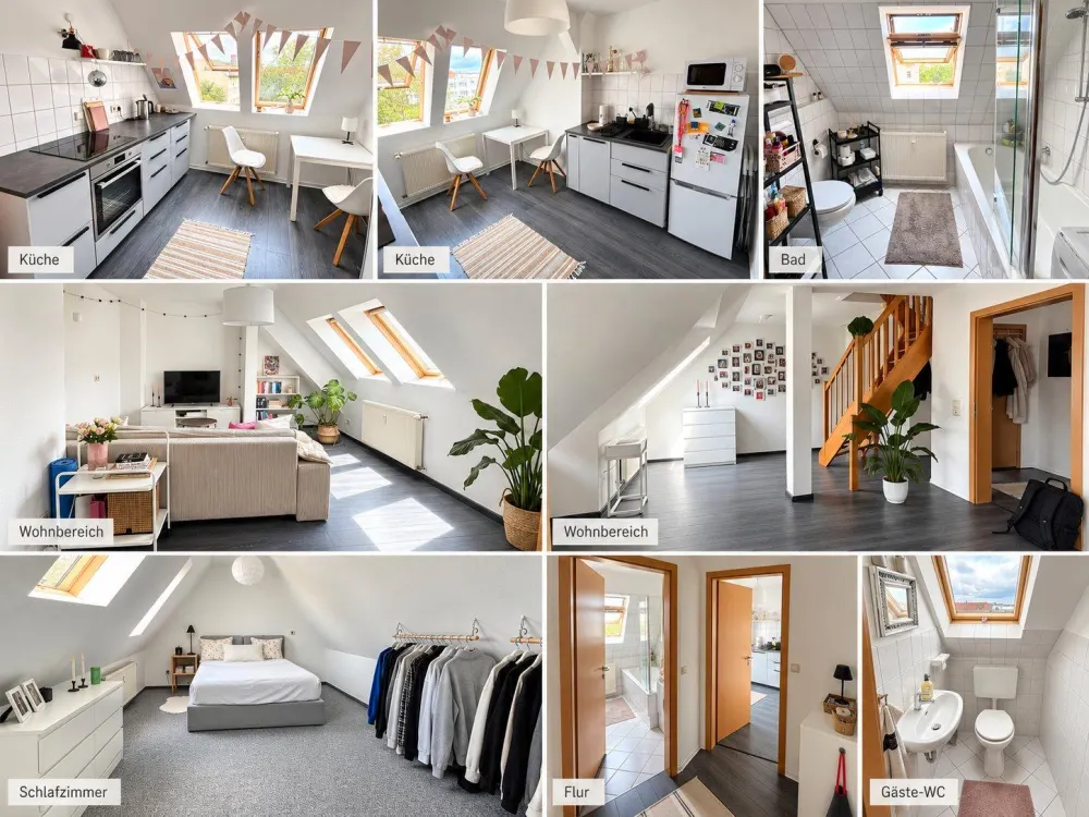 Möblierte 2-Zimmer-Maisonettewohnung in zentraler, ruhiger Lage