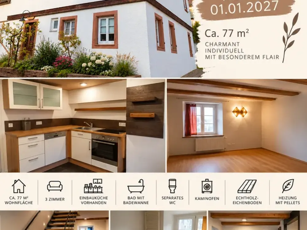 Charmante 3-Zimmer-Wohnung im sanierten Fachwerkhaus in Keltern-Ellmendingen