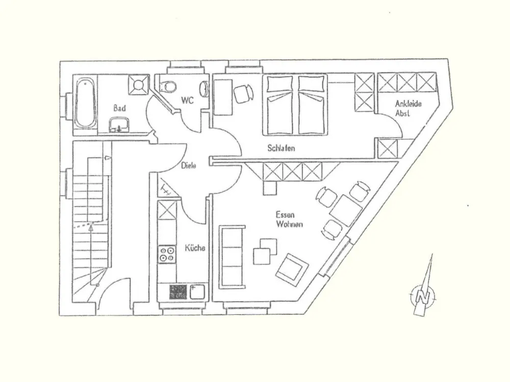 Wohnen im Grünen + 2-Raum Wohnung mit Ankleide + sep. WC!