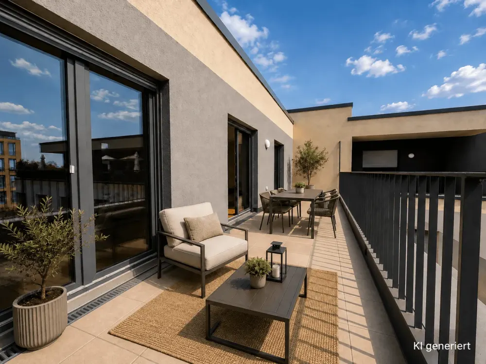 Exklusives Wohnen im Europaviertel - stilvolle 2-Zimmer-Wohnung mit Dachterrasse