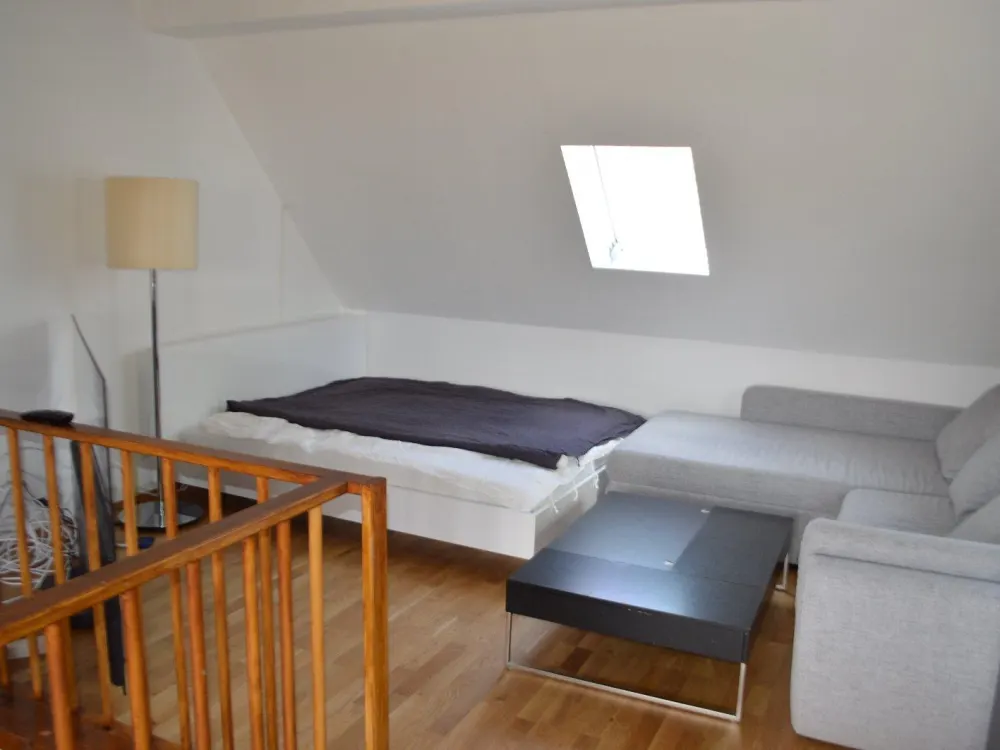 Furnished 1-room attic apartment with a large garden