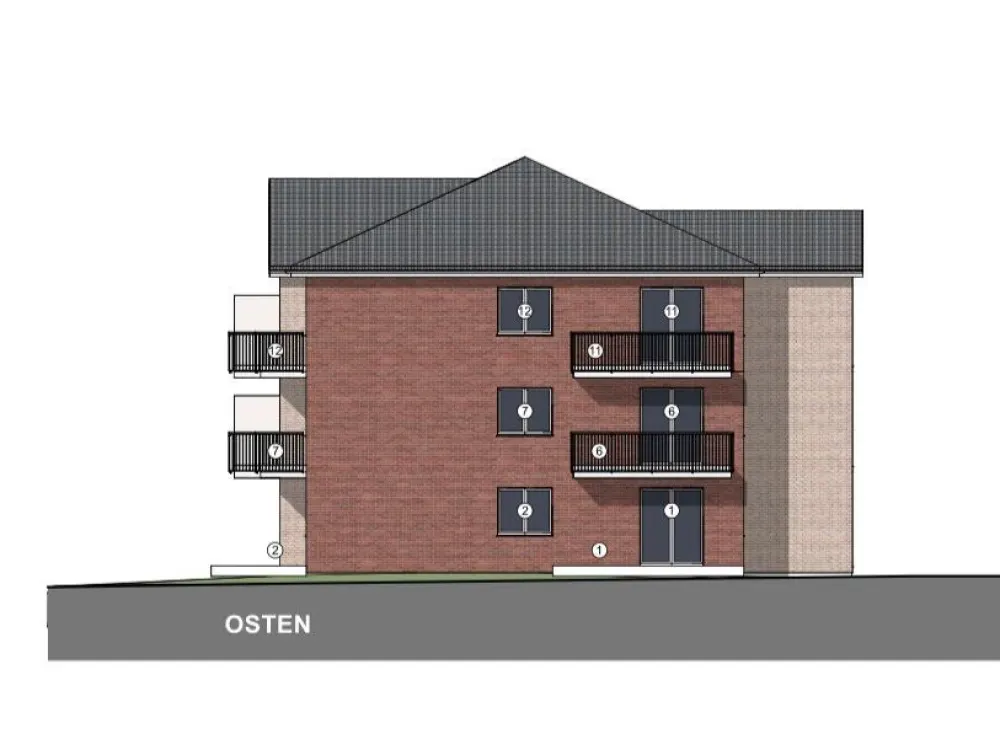 Apartment 14, Modern 2-Room Attic Apartment with Balcony, Fitted Kitchen, Elevator and Barrier-Free Access