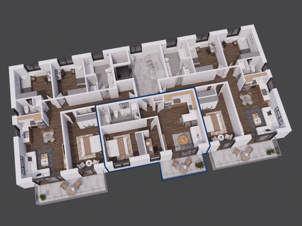 Open 2-Room Apartment in First Occupancy, Spacious & with Balcony