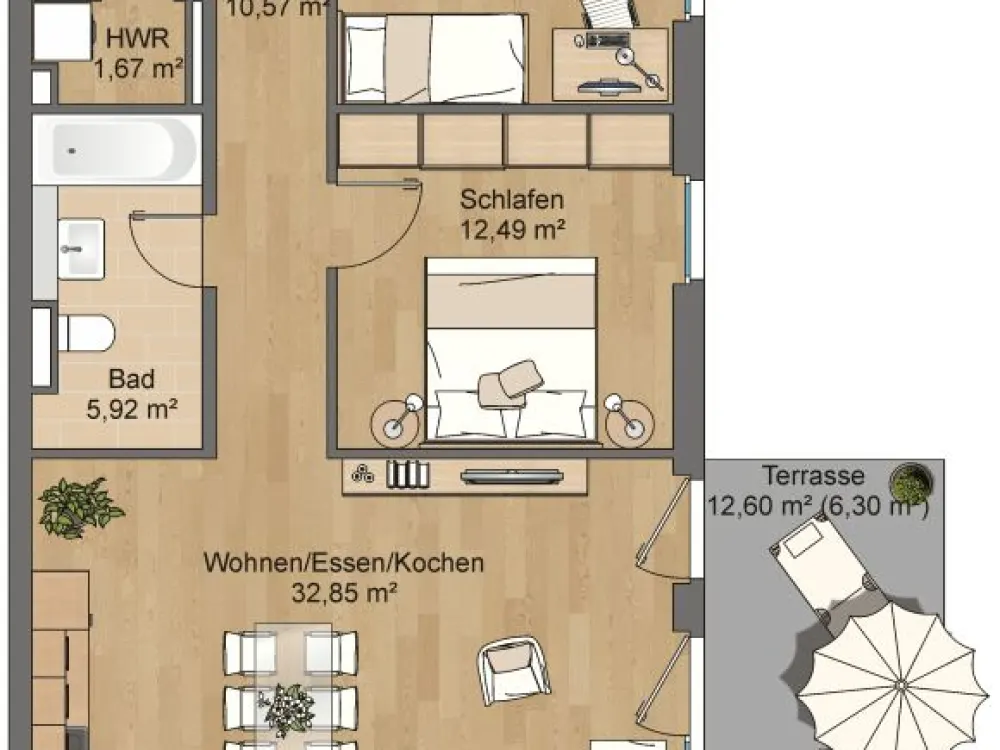 Moderne 3-Zimmer-Wohnung im Neubaugebiet