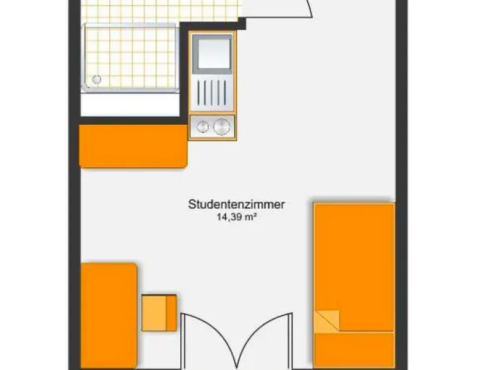 NUR FÜR STUDIERENDE! - Modernes, helles 1-Zimmer-Studenten-Appartment in Moosach