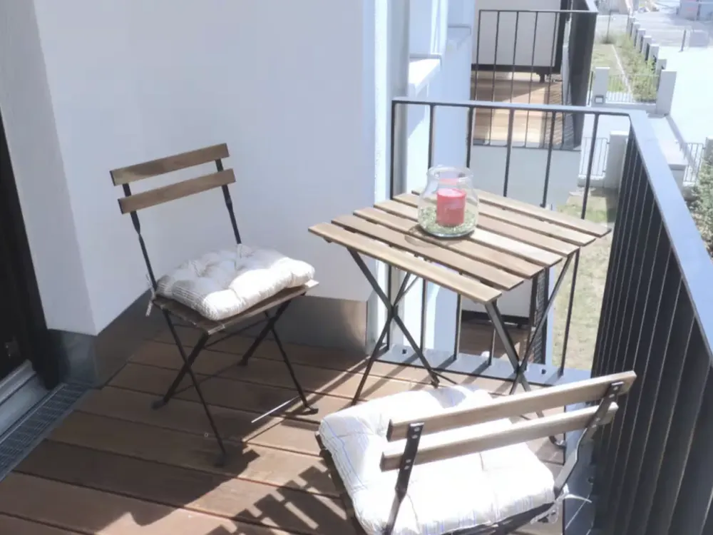 Moderne möblierte 1-Zimmer-Wohnung mit Balkon im Europaviertel Frankfurt
