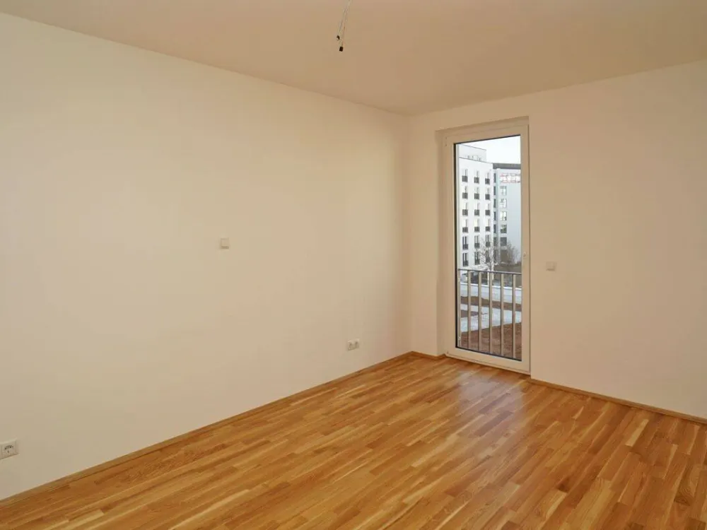 City and close to the Elbe: Balcony + fitted kitchen
