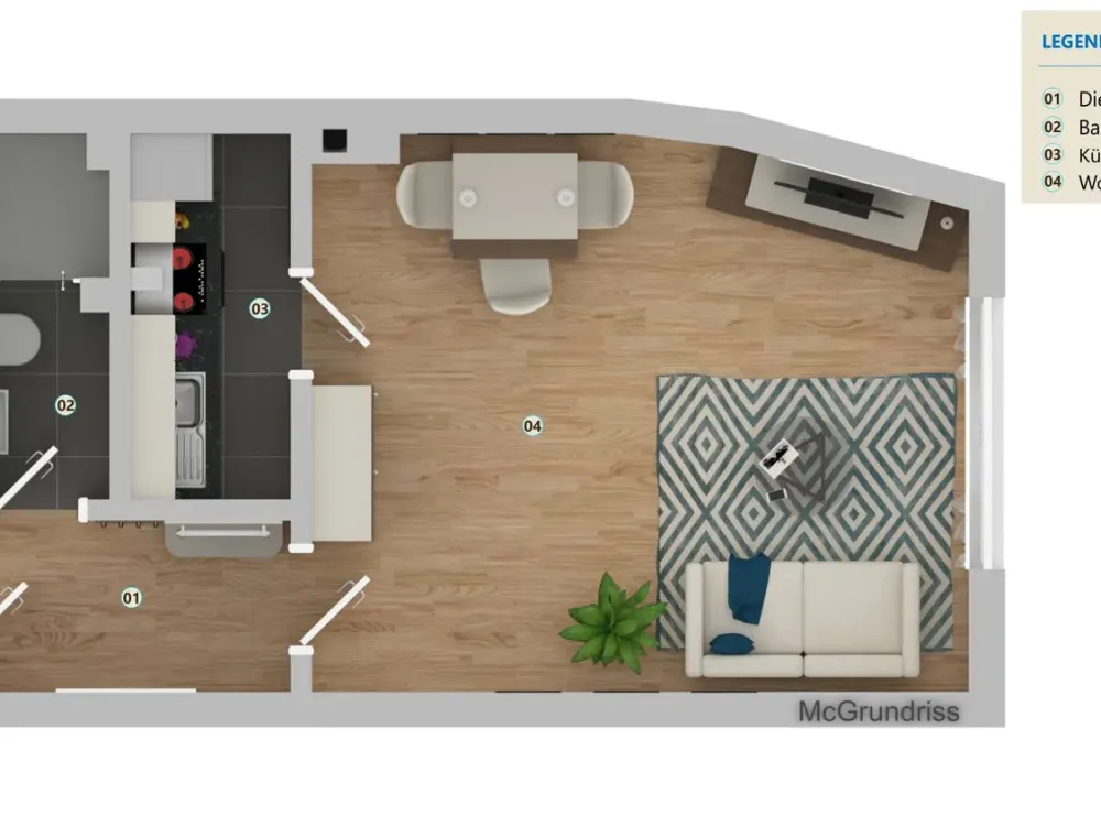 Gute Single- Wohnung 1Zi.