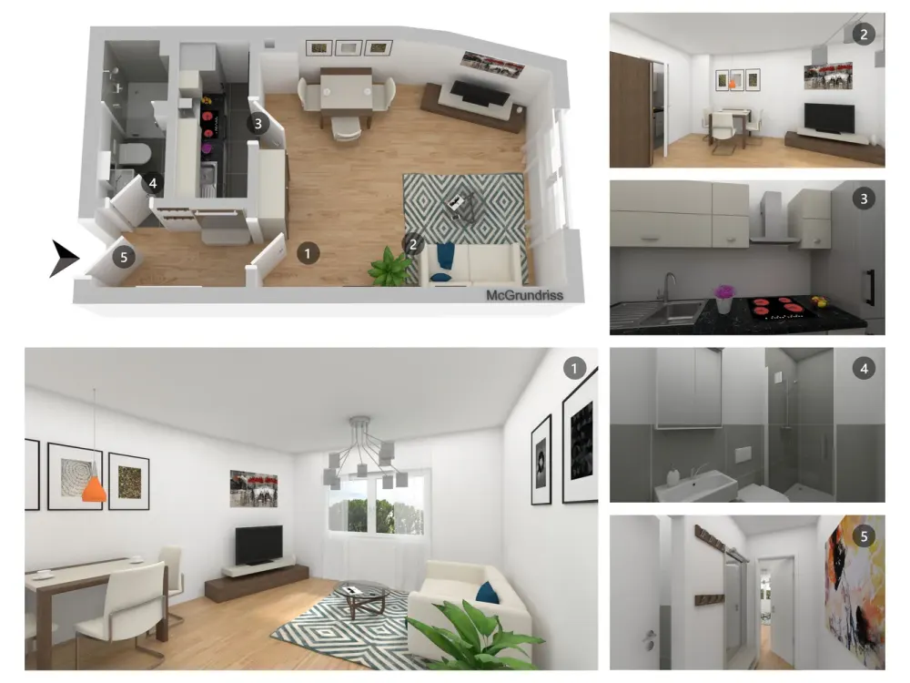 Gute Single- Wohnung 1Zi.