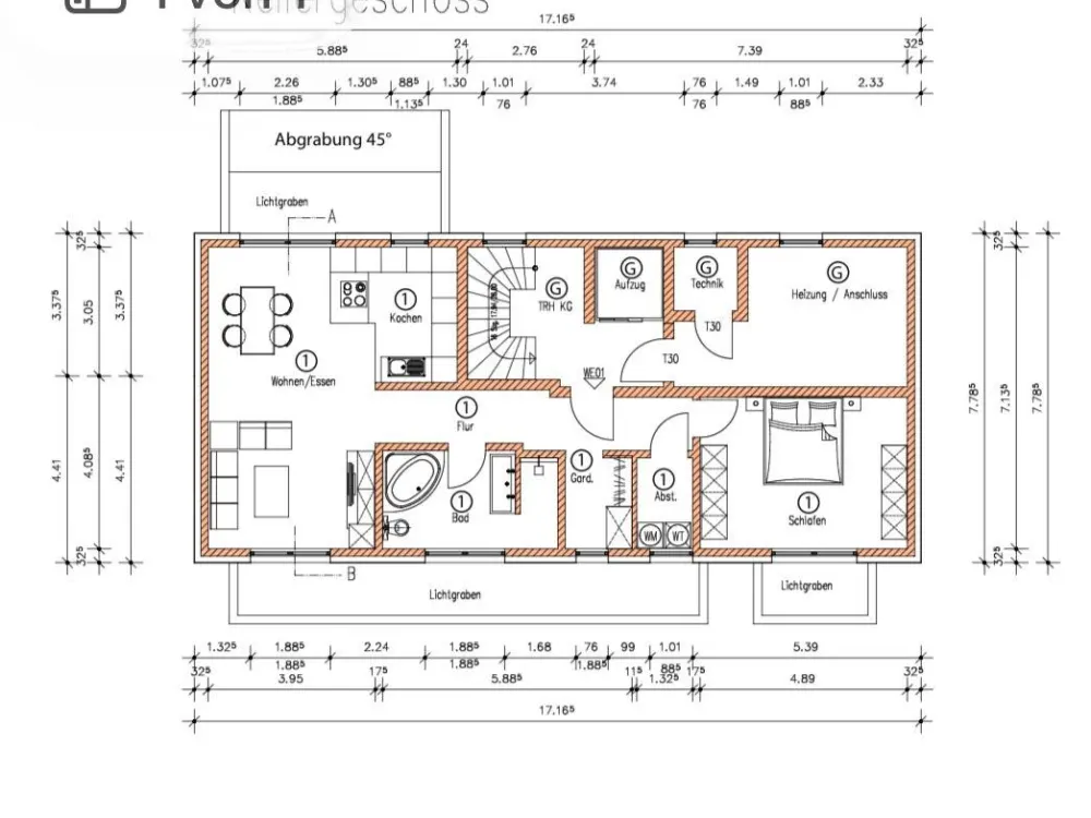 Neubau Erstbezug Souterrain Wohnung
