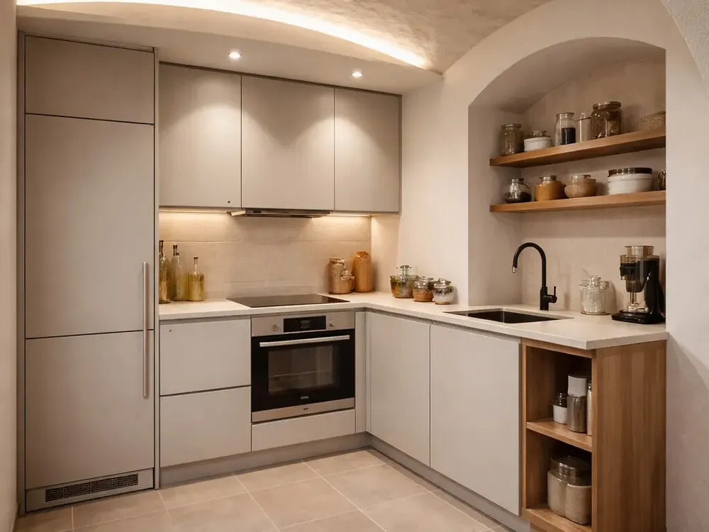Exclusive First Occupancy in Omsewitz: Furnished 2-Room Design Apartment with Terrace & Vault Charm
