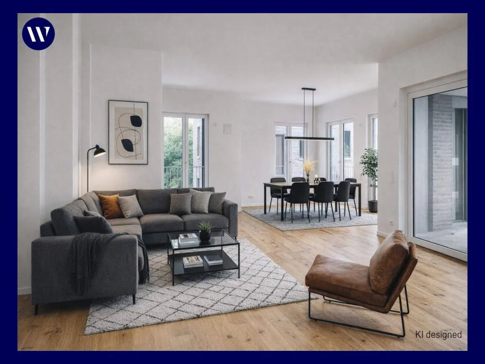 Hell & modern & viel Platz: 2 Zimmer + Balkon, guter Schnitt, modernes Tageslichtbad, Abstellraum