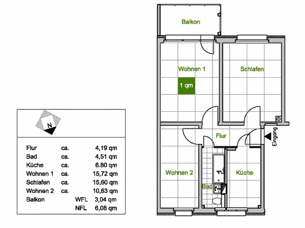 Hier lässt es sich aushalten: praktische 3-Zimmer-Wohnung