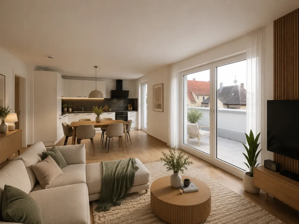Neubauwohnung in beliebter Wohngegend mit Blick auf die Burg! 2-Zimmer-Wohnung mit EBK!