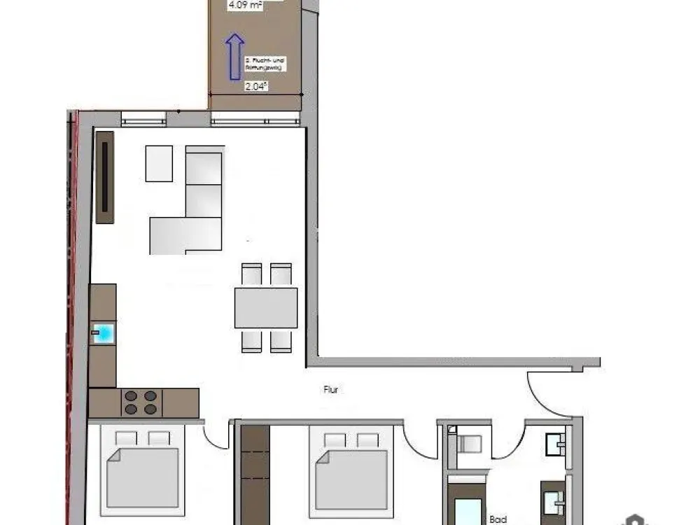 Moderne 3 Zimmer Neubau Wohnung - am Weißen Stein