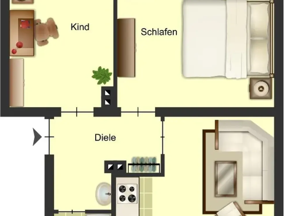 Zentrale 2-Zimmer-Wohnung in Duisburg Wanheimerort
