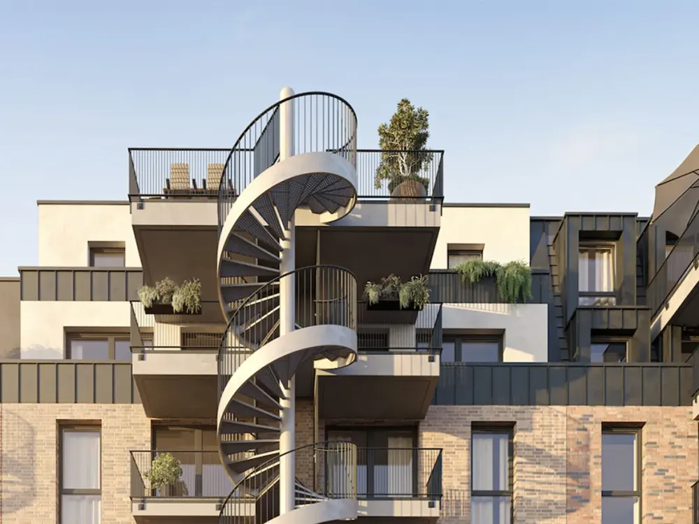 Neubau Erstbezug: Exklusive und hochwertig ausgestattete 2 Zimmer Wohnung im DG, 2 Balkone in Haus B