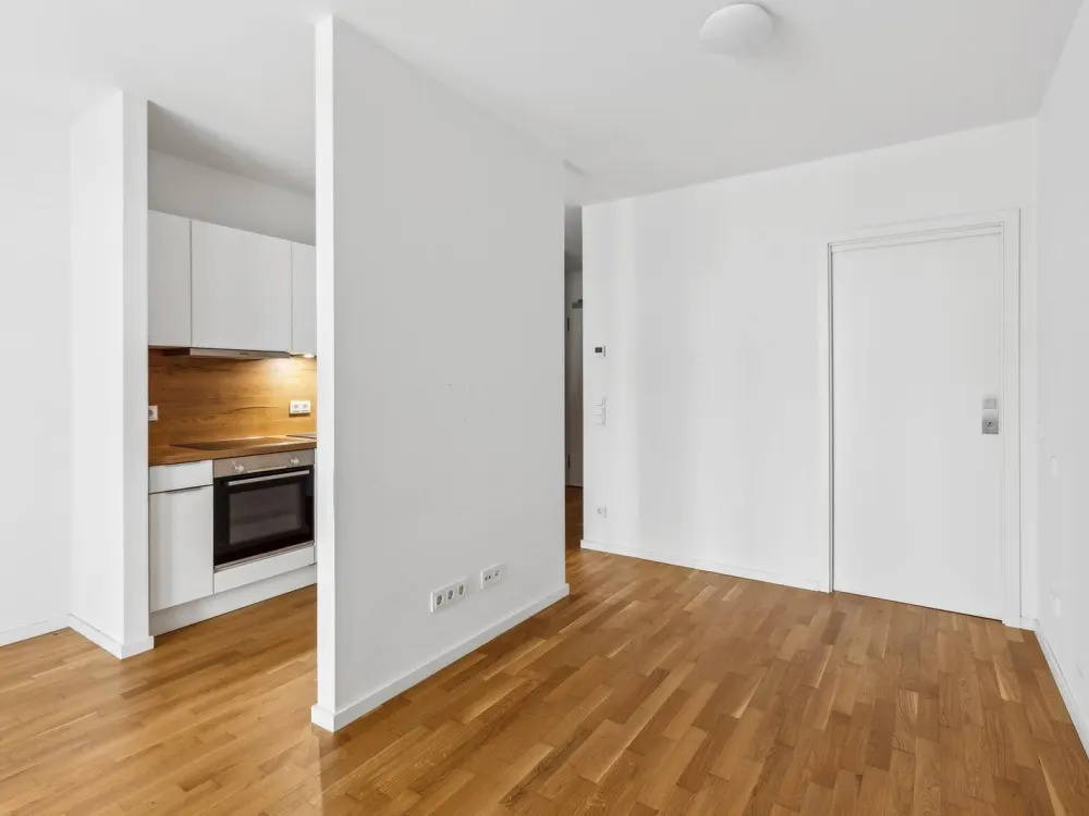 In der Endetage: Hochwertige 1-Zimmer-Neubauwohnung Einbauküche in Frankfurt-Ostend!