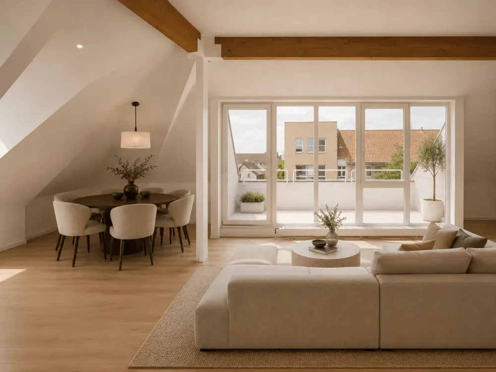 Penthouse mit Dachterrasse, Erstbezug: 3 Zimmer, 104 m² (Meerbusch-Büderich)