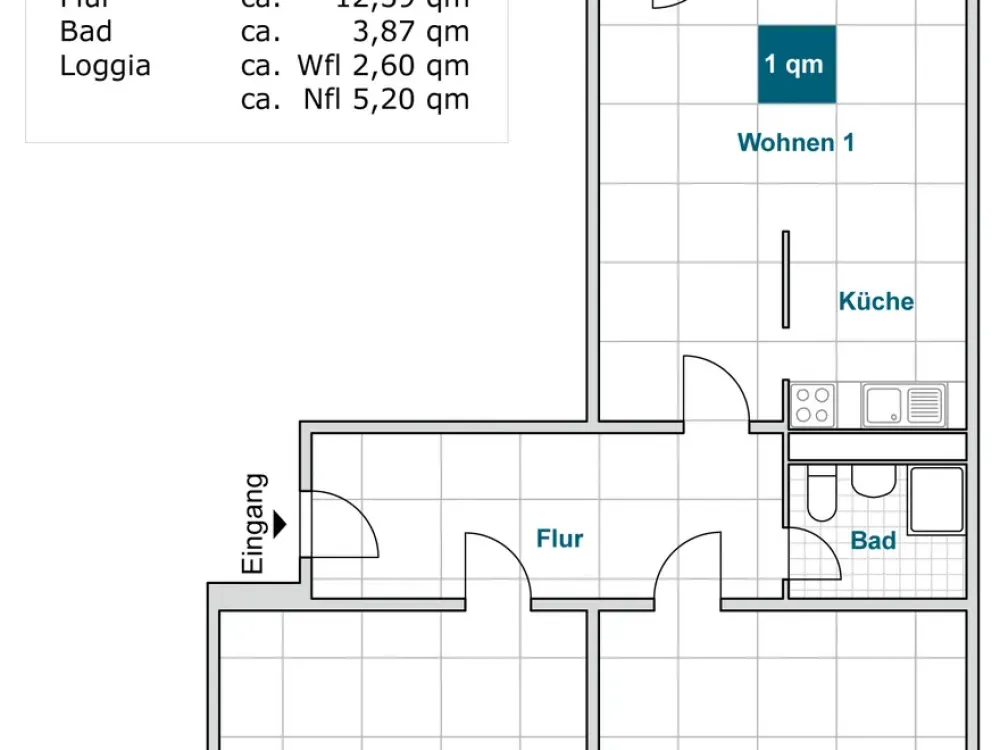 Your new apartment: appealing 3-room apartment