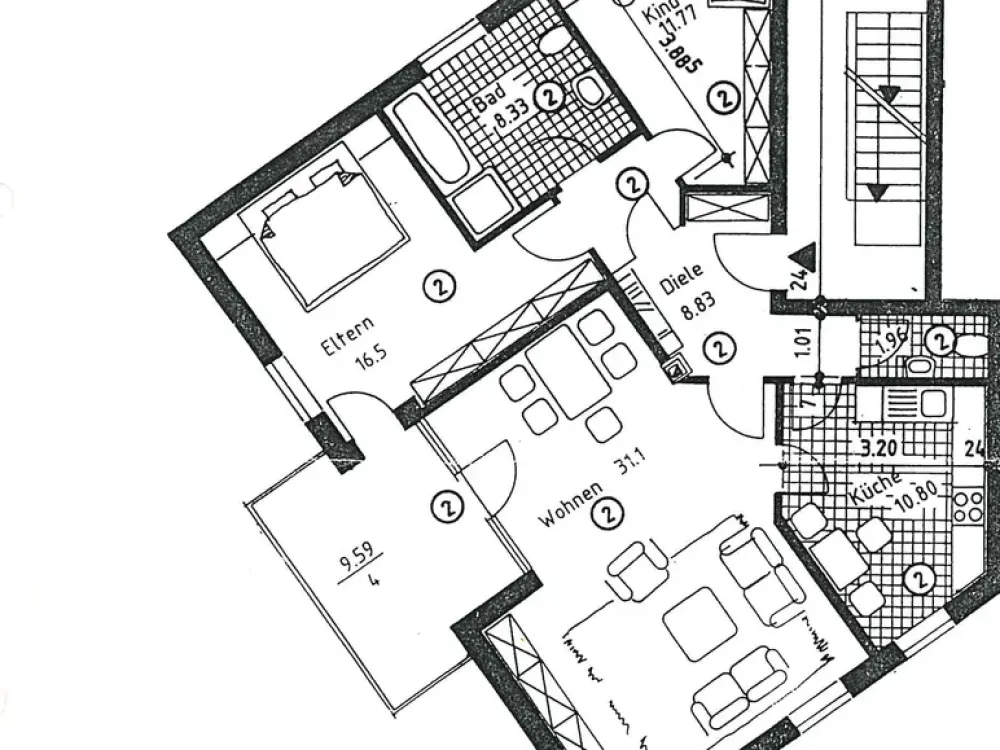 3-Room Apartment with Green View