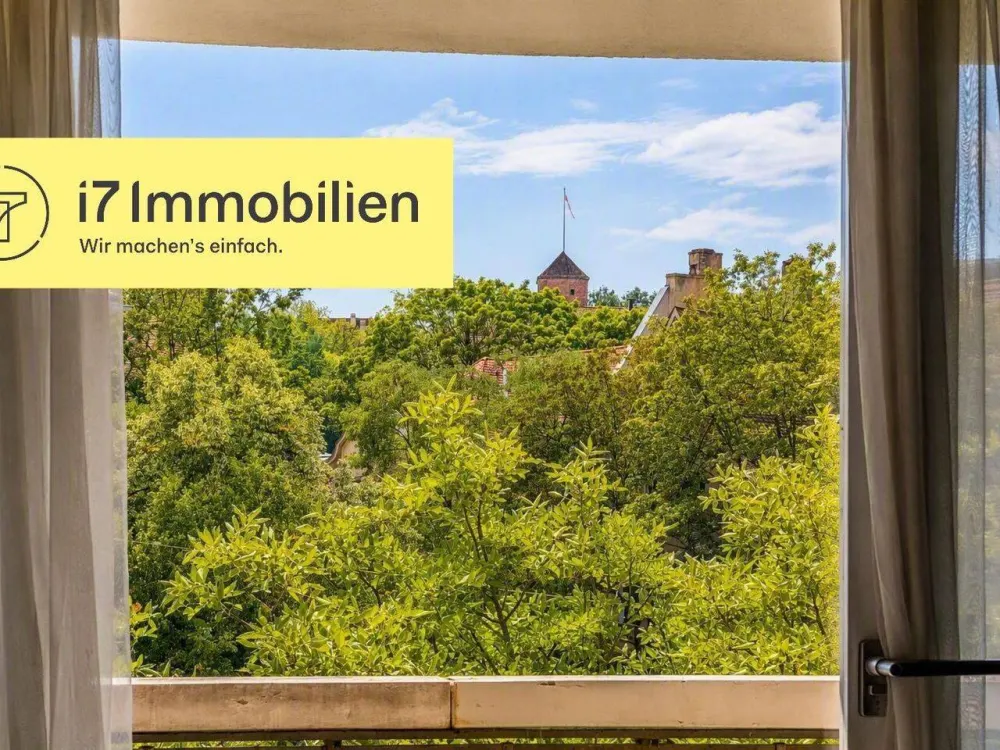 Sonnendurchflutete Balkonwohnung mit grünen Burgblick zwischen Kaiserburg und Kaulbachplatz