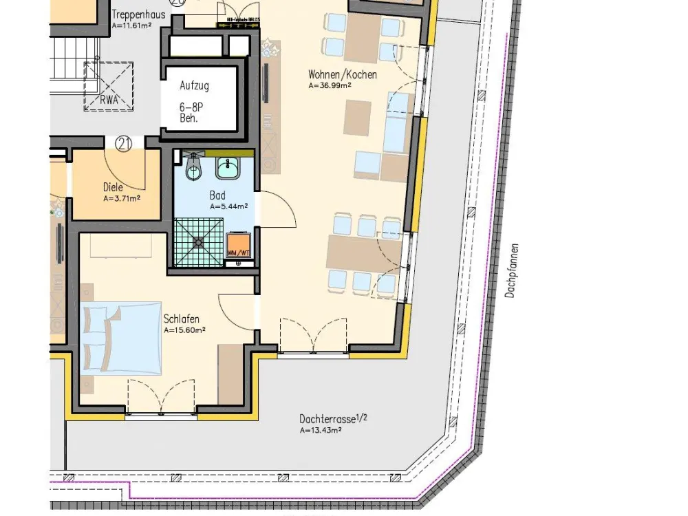 Moderne Penthousewohnung mit großzügiger Dachterrasse