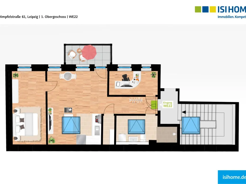 2,5 Raumwohnung in Leipziger Stadtteil Schönefeld-Abtnaundorf - WE22