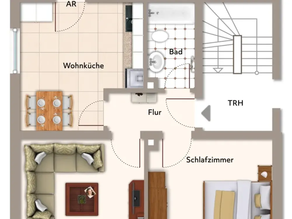 Maintal-Dörnigheim: Gemütliche 2-Zimmer-Wohnung in kleiner Wohneinheit und zentraler Lage