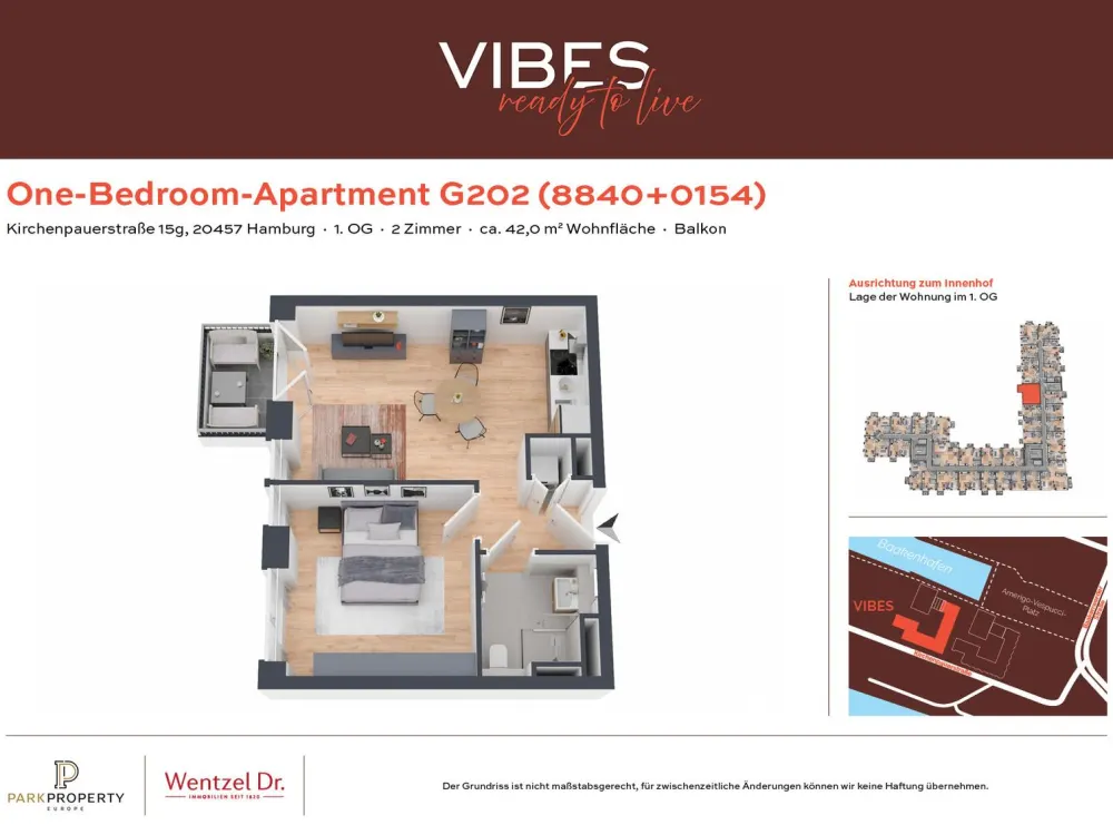 Hochwertig möblierte 2-Zimmerwohnung in der HafenCity - Wentzel Dr.