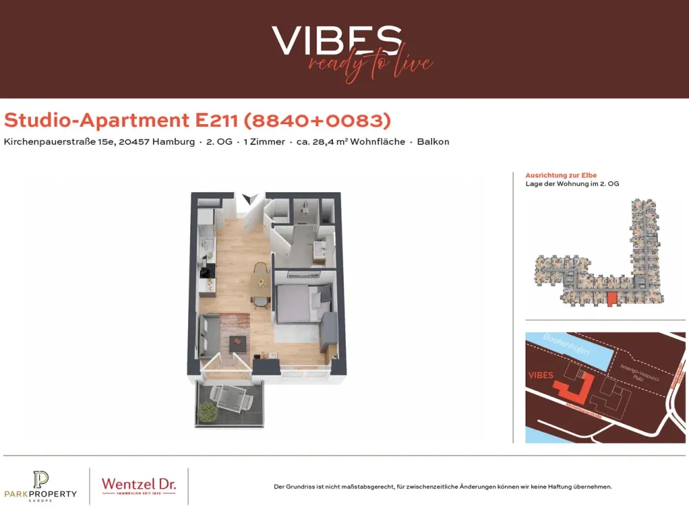Luxuriöse 1-Zimmerwohnung mit Elbblick - Wentzel Dr.
