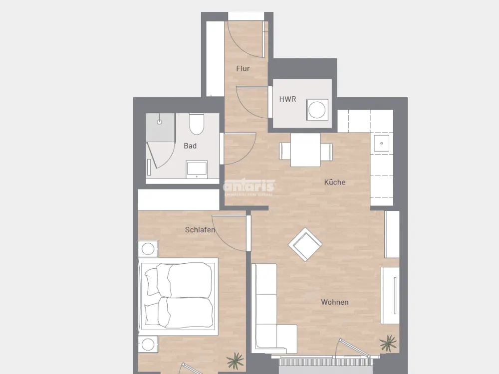 antaris Immobilien GmbH ** 2-room apartment with a wide view in a modern quarter **