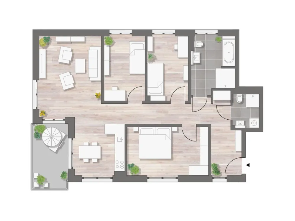Ihre neue Familienwohnung im Erstbezug mit Balkon.