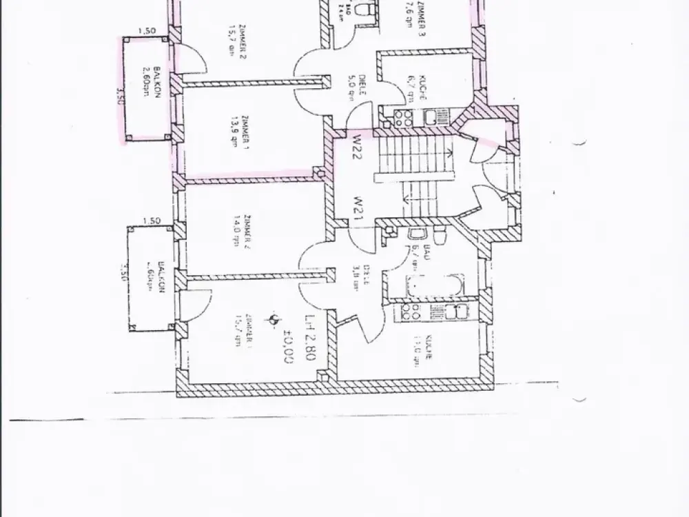 Ruhige 2-Zi im Hinterhaus, 66 m² mit neuer Terrasse