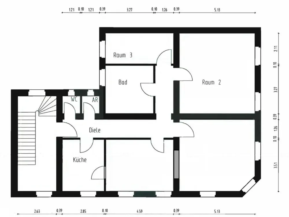 Helle, geräumige 4-5-Zimmer Wohnung in Wanheimerort Süd