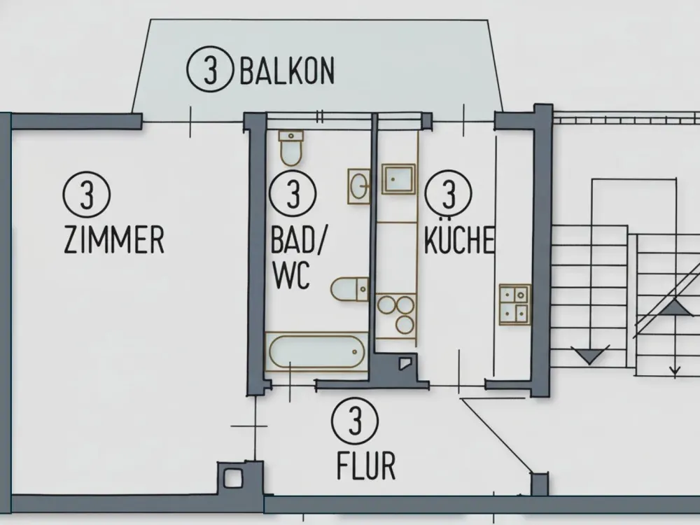 1-Zi-Whg möbliert, Stuttgart-Ost, Balkon, neue Fenster