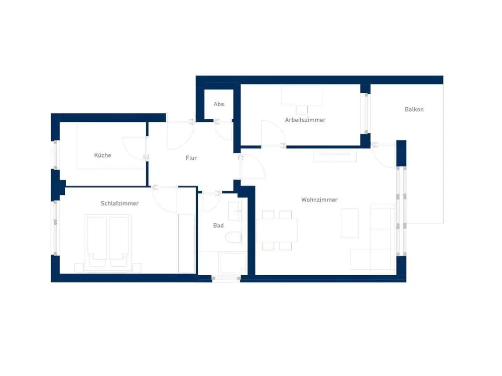 Kernsanierte 2,5-Zimmer Wohnung mit Einbauküche und Balkon