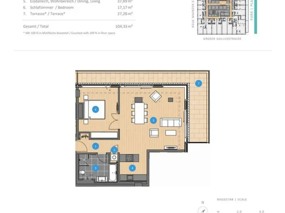High-Class: Unique 2-Room Apartment in the OMNITURM
