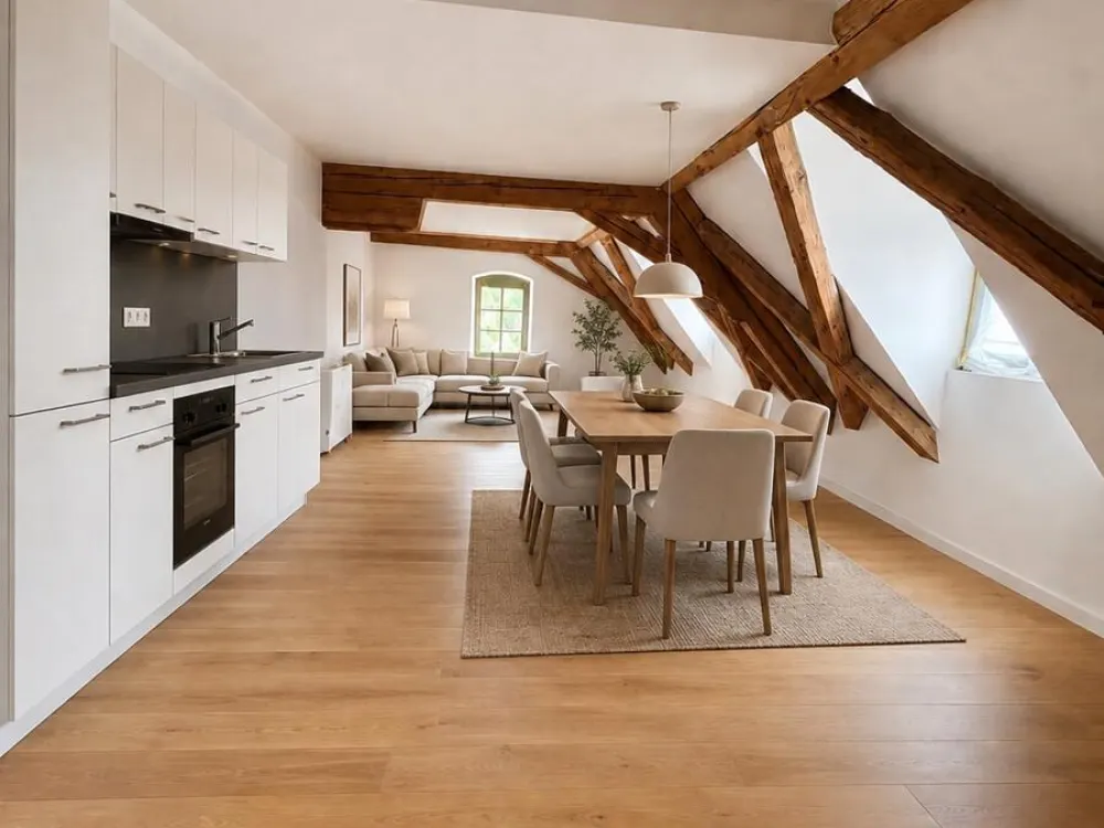 Spacious 3-Room Attic Apartment over 2 Floors